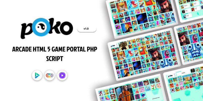 Poko PHP Script: 1200+ HTML5 Games Portal CMS | SEO-Optimized & Mobile-Friendly
